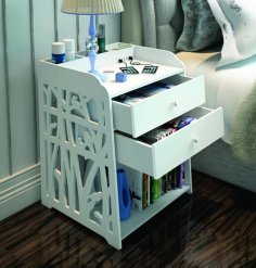 Laser Cut Bedside Table Shelf Storage Cabinet Free Vector
