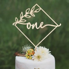 Laser Cut First Birthday Cake Topper Free Vector