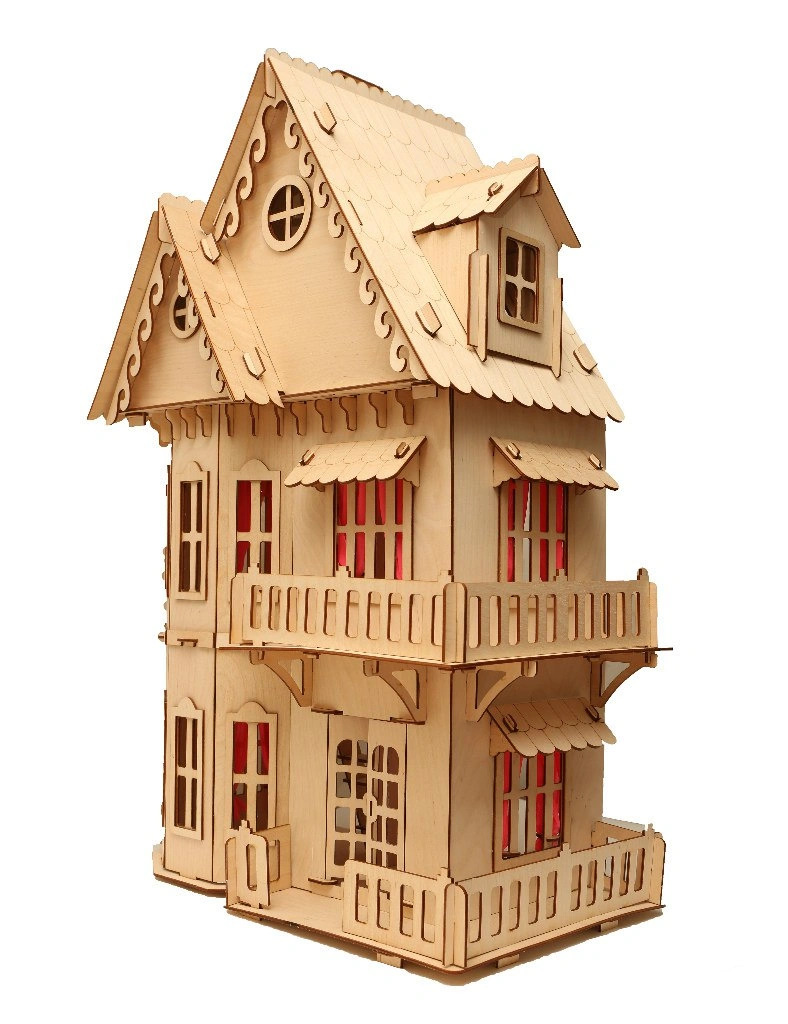 Laser Cut Wooden Dollhouse 3mm Free Vector