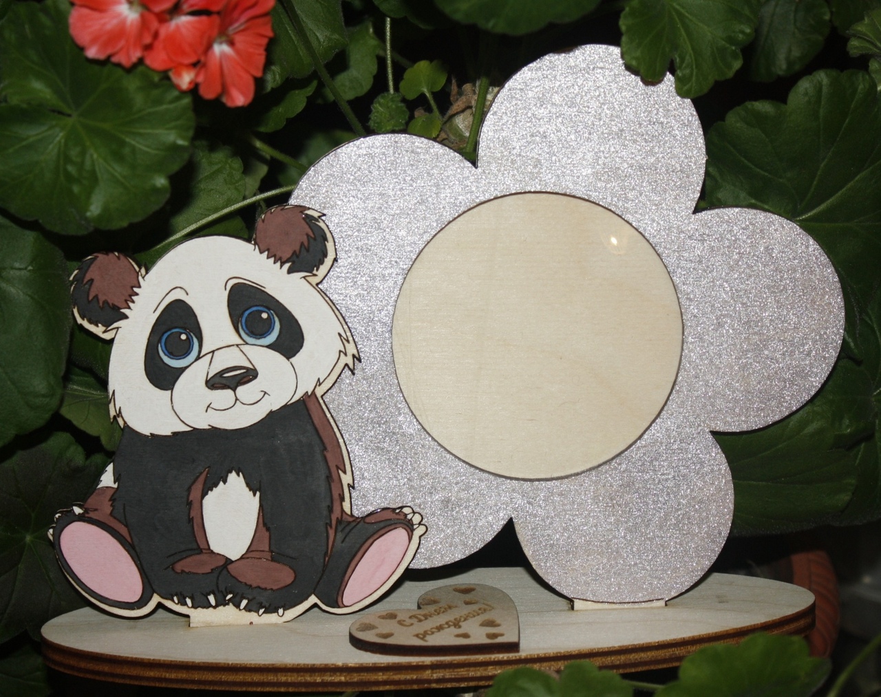 Laser Cut Panda Photo Frame Free Vector