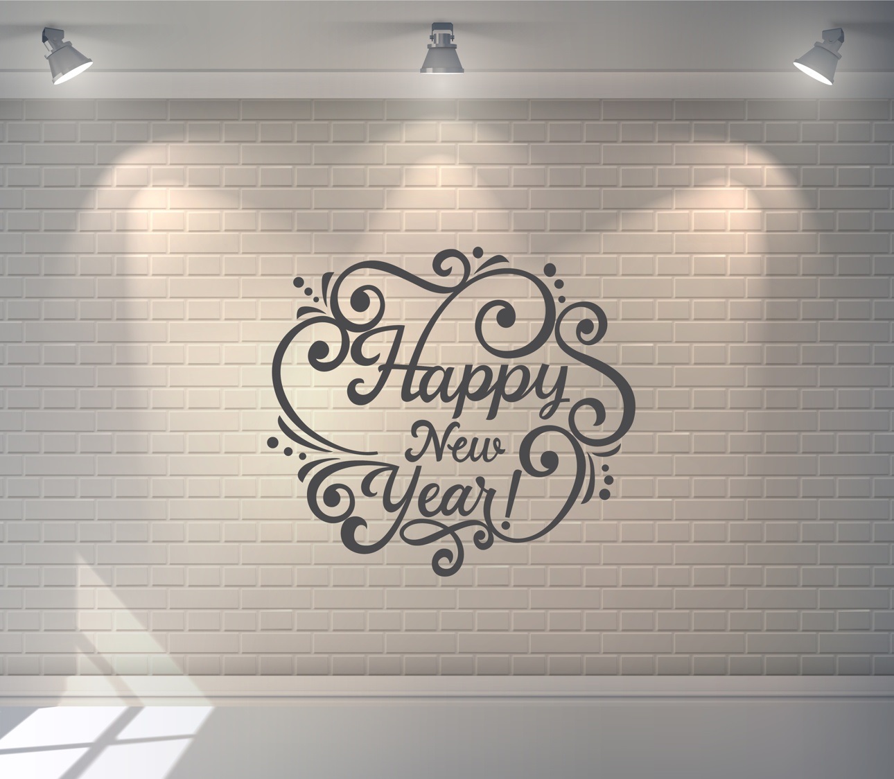 Laser Cut Happy New Year Lettering Free Vector