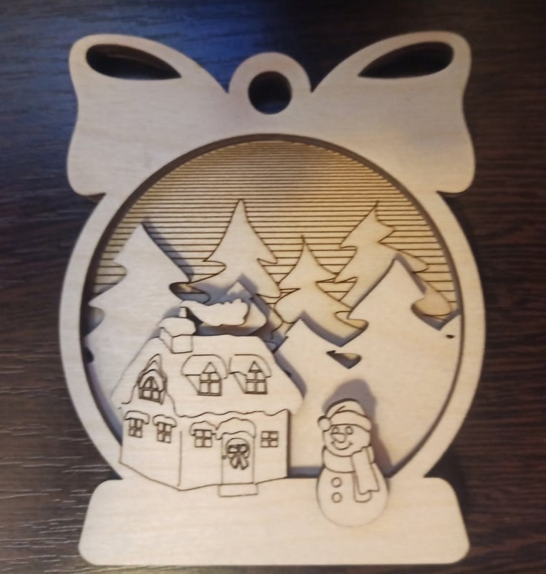 Laser Cut Christmas Decoration Wooden Splicing Ornament Free Vector