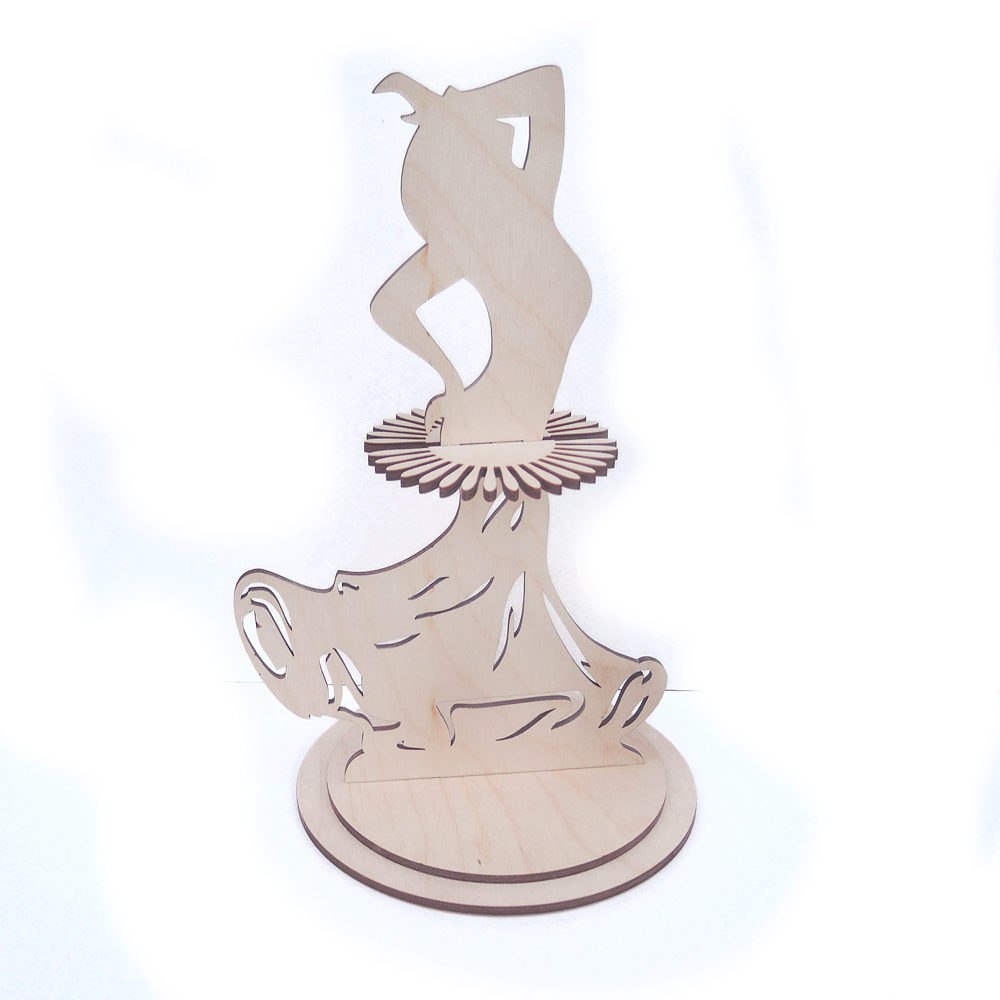 Laser Cut Dancing Girl Napkin Holder Free Vector