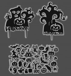 Laser Cut Halloween Party Collection Free Vector