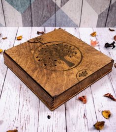 Laser Cut Wooden Photo Album Box 4mm Free Vector