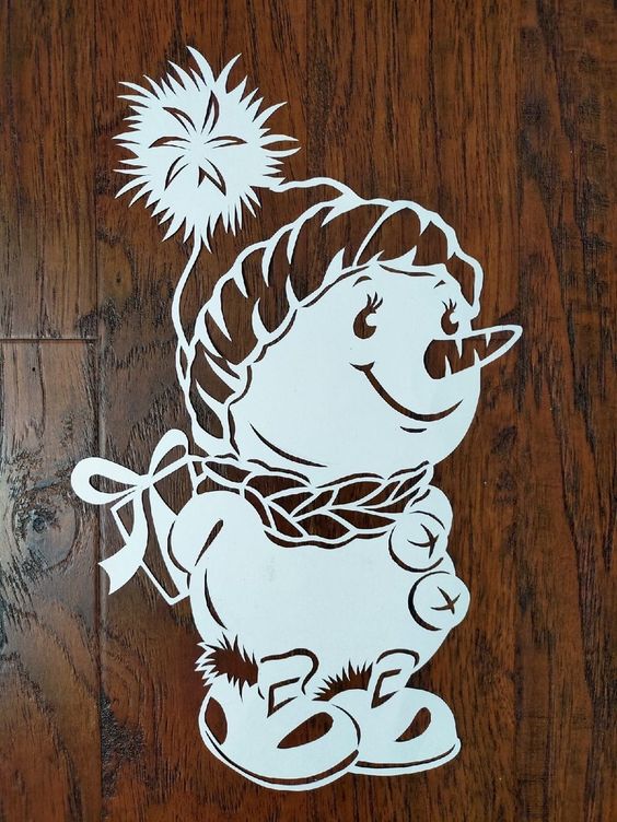 Laser Cut Snowman Christmas Window Decoration DXF File