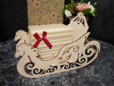 Laser Cut Wooden Sleigh Decoration Free Vector