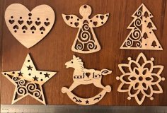 Laser Cut Christmas Tree Toys Wooden Christmas Tree Decor Free Vector