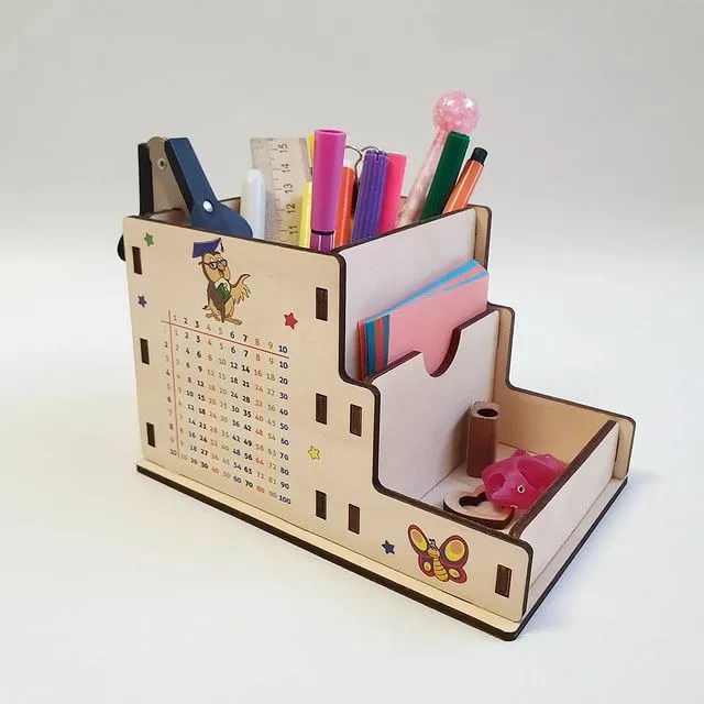 Laser Cut Desk Accessories Organizer Free Vector