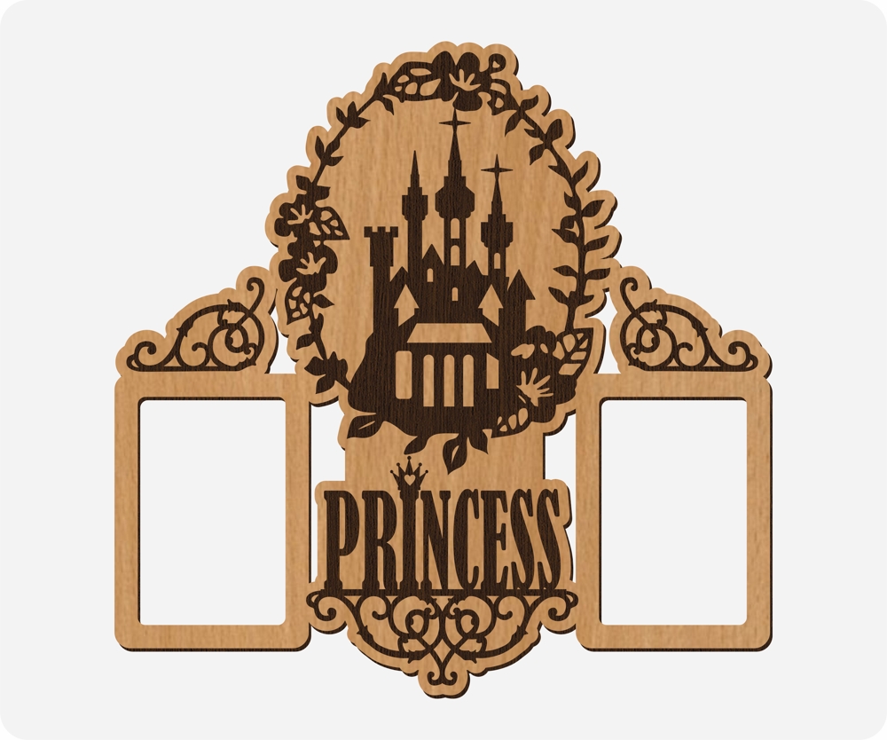 Laser Cut Princess Photo Frame Free Vector