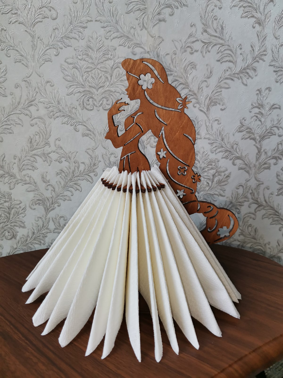 Laser Cut Girl Napkin Holder DXF File