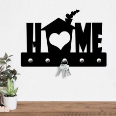 Laser Cut Wall Key Hanger Love Home Decor DXF File