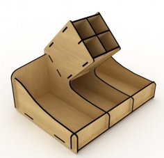 Laser Cut Wooden Desk Pencil Holder Organizer Free Vector