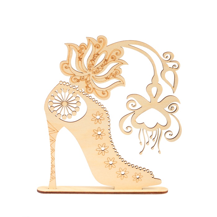 Laser Cut High Heel Jewelry Stand Free Vector