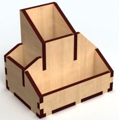 Laser Cut Wooden Simple Pen Holder Storage Box 6mm Free Vector