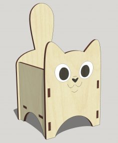 Laser Cut Cute Cat Wooden Hair Band Accessories Box 3mm Free Vector