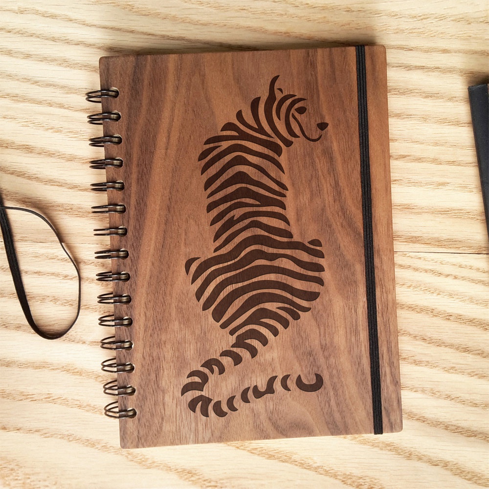 Laser Cut Engrave Tiger Book Cover Free Vector