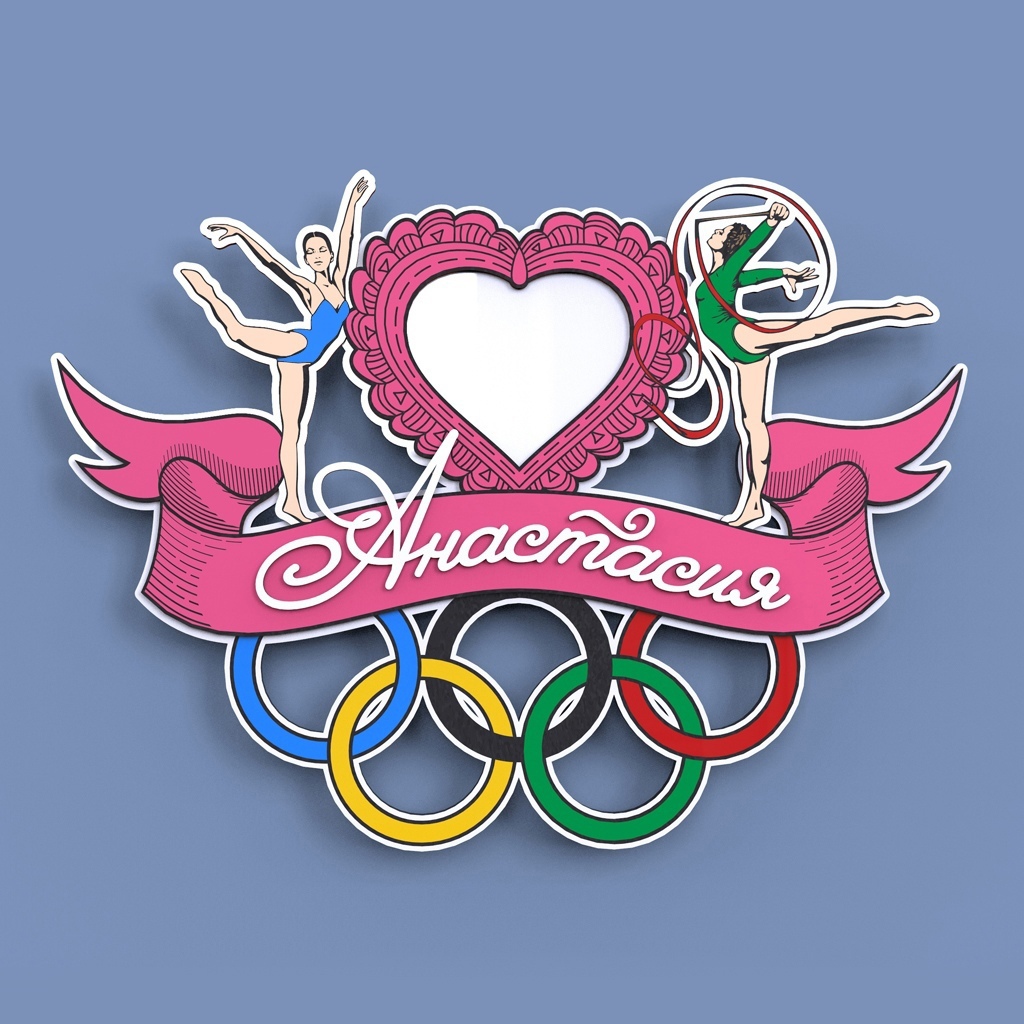 Laser Cut Olympic Medal Holder With Photo Frame Free Vector