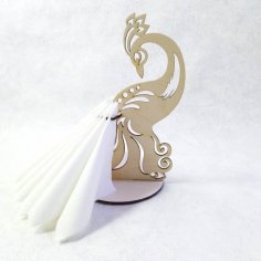 Laser Cut Wooden Peacock Napkin Holder Elegant Dining Table Decor Free Vector