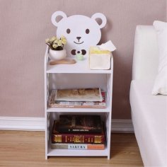 Laser Cut Kids Nightstand Teddy Bear Bedside Table DXF File