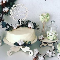 Laser Cut Decorative Round Cake Stand Free Vector