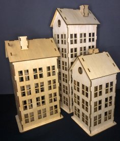 Laser Cut Retro Building Town Or City Vintage House Free Vector