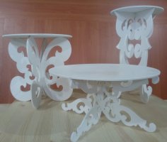 Laser Cut Decorative Table Set Free Vector