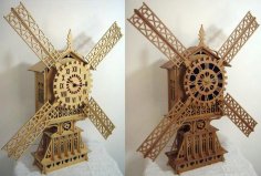 Laser Cut Vintage Wooden Clock Free Vector