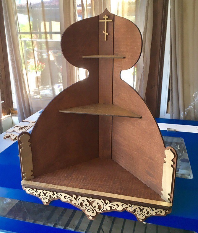 Laser Cut Orthodox Icon Corner Shelf Free Vector