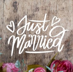 Laser Cut Engrave Just Married Decor Free Vector