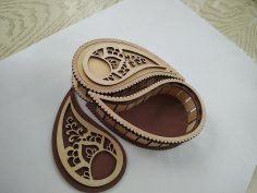 Laser Cut Wooden Decor Teardrop Box Yin Yang Box Free Vector