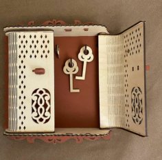 Laser Cut Decorative Key Rack Wooden Key Cabinet Free Vector