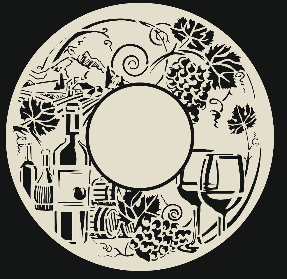 Laser Cut Wine Themed Wall Clock Free Vector