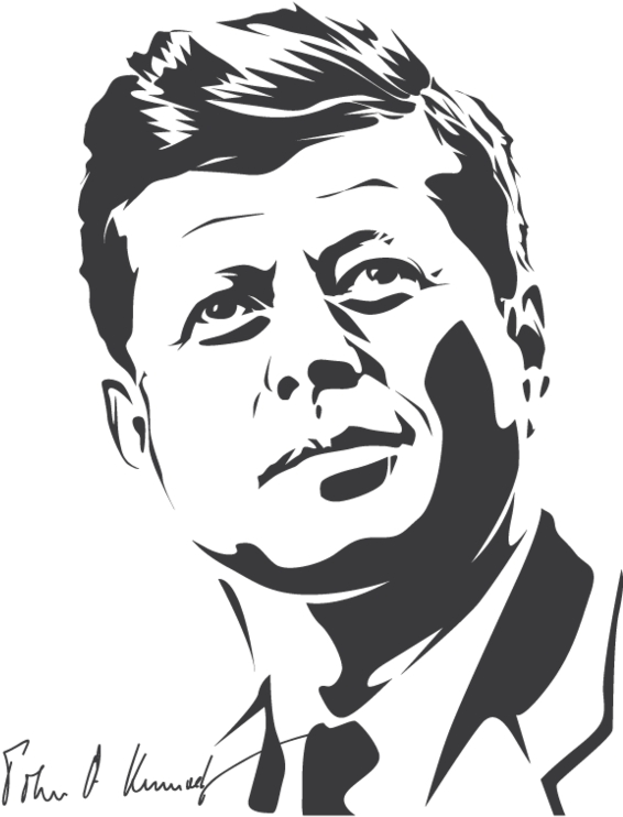 Laser Cut John F Kennedy Silhouette DXF File