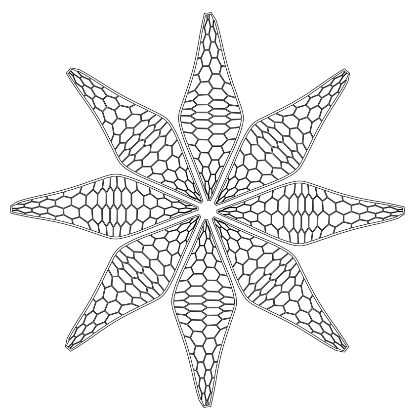 Laser Cut Lattice Flower Decor DXF File