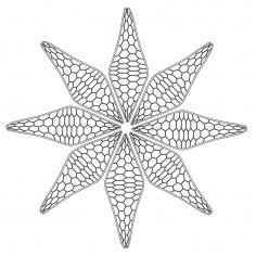 Laser Cut Lattice Flower Decor DXF File