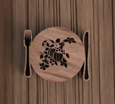 Laser Cut Wooden Decorative Placemat Free Vector