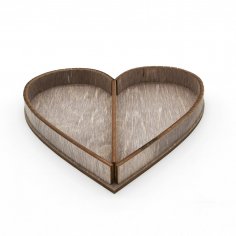 Laser Cut Heart Shaped Wood Tray Free Vector