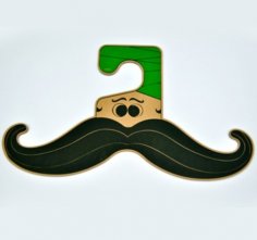 Laser Cut Moustache Clothing Hanger Free Vector