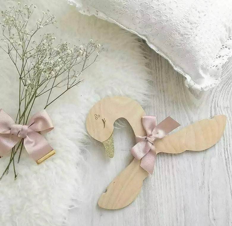 Laser Cut Swan Clothes Hanger Baby Kids Hanger Free Vector