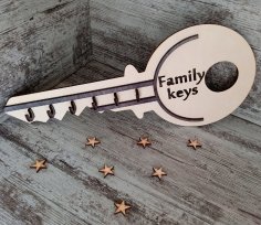 Laser Cut Key Shaped Key Hook Free Vector