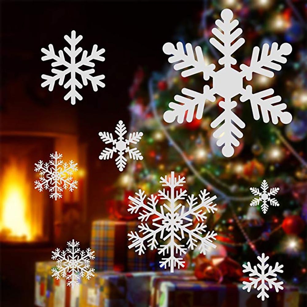 Laser Cut Christmas Window Clings Snowflakes Window Decals Stickers Free Vector