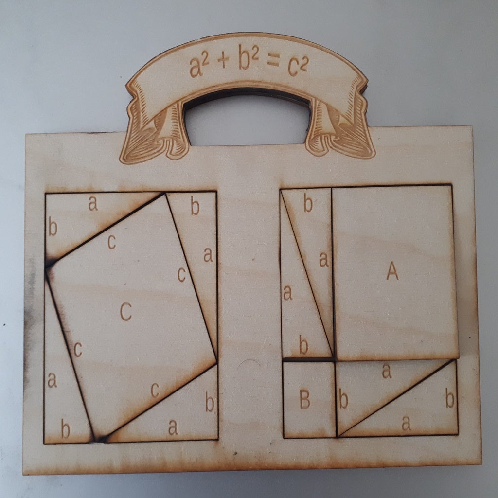 Laser Cut Pythagorean Theorem Puzzle SVG File