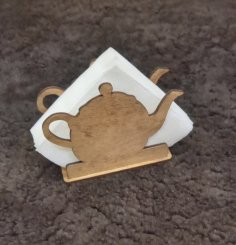 Laser Cut Kettle Shaped Napkin Holder Free Vector