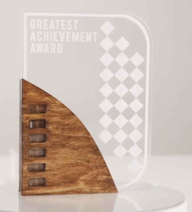 Laser Cut Acrylic & Wood Trophy DXF File