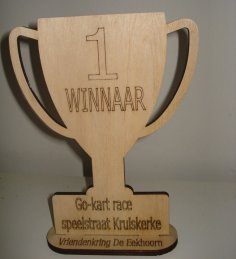 Laser Cut Trophy Cup 6mm Plywood DXF File