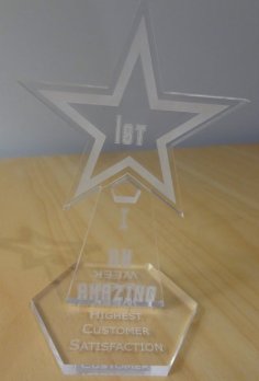 Laser Cut Star Acrylic Award Trophy DXF File