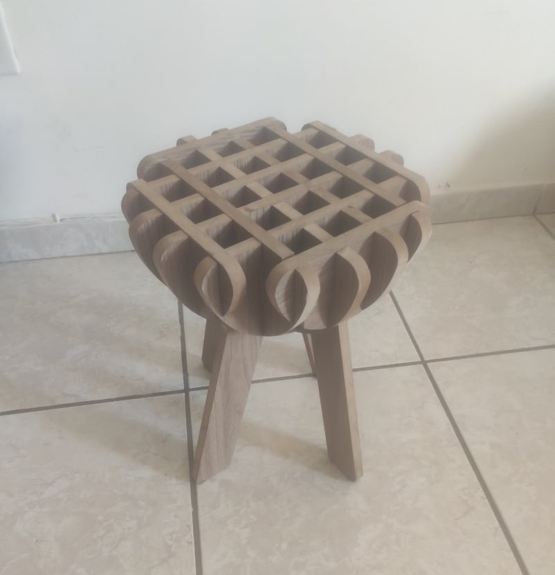 Laser Cut Wooden Stool DXF File