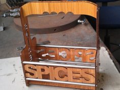 Laser Cut Spice Caddy With Handle Free Vector