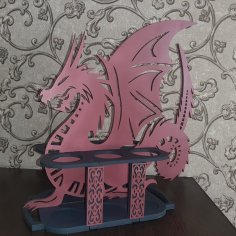 Laser Cut Dragon Drink Holder Free Vector